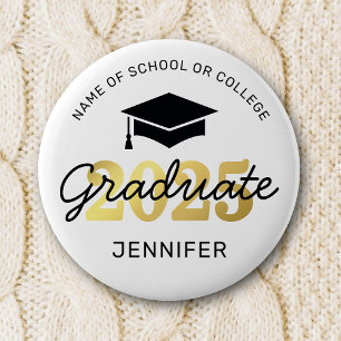 2025 Black Gold Graduate Button
