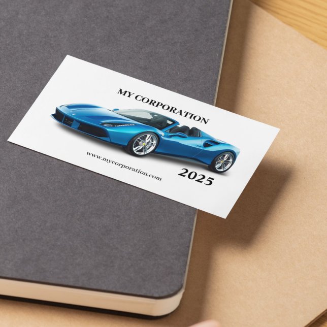 2025 Blue Sport Car Pocket Calendar Business Card (Creator Uploaded)