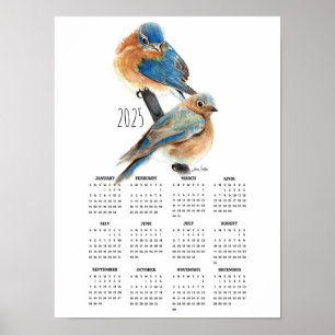 2025 Bluebird Couple Poster Calendar