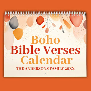 2025 Boho Christian Inspirational Bible Verses Calendar