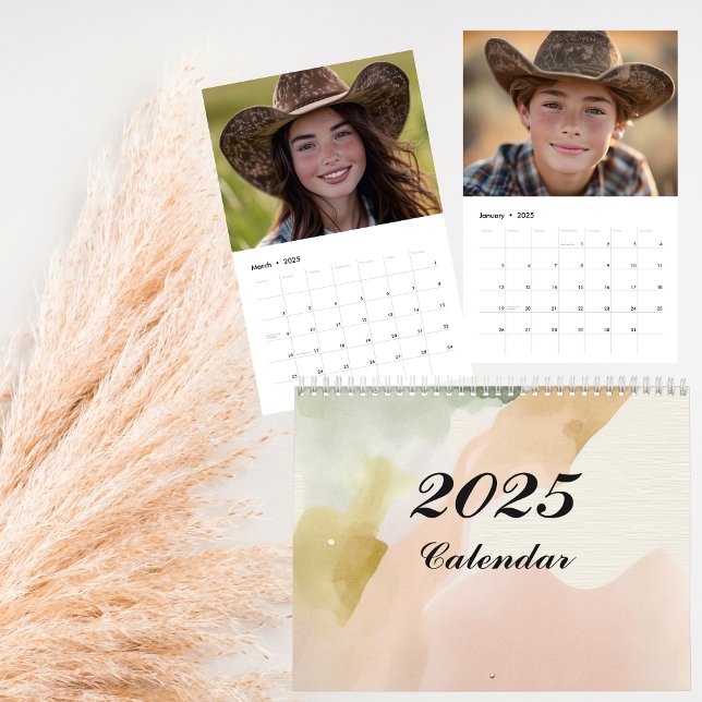 2025 Boho Customisable 12-month Photo Calendar (Start your new year with this beautiful 2025 boho calendar)