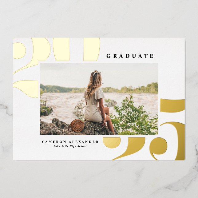 2025 Bold Typography Photo Graduation Gold (Front)