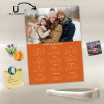 2025 Burnt Orange Family Name Photo Calendar<br><div class="desc">2025 Customisable Family Name and Photo Magnetic Calendar Holiday Christmas Card featuring your personalised photo and name. 🌟Designed for 2025 only, and perfect for small gifts, stocking stuffers, or in place of holiday cards! This version is a chic Burnt Orange, but the colours are fully customisable. Please contact us at...</div>