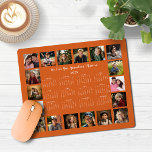 2025 Burnt Orange Multiple Photo Collage Calendar Mouse Pad<br><div class="desc">🌟2025 Burnt Orange Multiple Photo Collage Calendar Mouse Pad featuring a simple, minimalist year-at-a-glance calendar and 18 of your favourite photos. All the colours are all customisable. Makes a great gift for grandparents, parents, aunts, uncles, godparents, and more! Please contact us at cedarandstring@gmail.com if you need assistance with the design...</div>