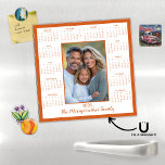 2025 Burnt Orange Photo Calendar Holiday Card<br><div class="desc">2025 Modern Burnt Orange Photo Magnetic Calendar Holiday Card in white, with a modern Burnt Orange border. Add your photo and name for a fun, personalised gift! Perfect for stocking stuffers or small gifts for friends, family, and loved ones. ✨THIS IS FOR 2025.✨ Please contact us at cedarandstring@gmail.com if you...</div>