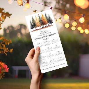 2025 Business Magnetic Calendar - Forest/Wht