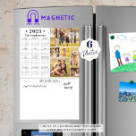 2025 Calendar 6 Photo Collage Personalised Magnetic Dry Erase Sheet<br><div class="desc">Create a photo collage calendar Dry Erase Magnetic 11x17 Sheet for your notes featuring a 2025 year-at-a-glance calendar and an easy-to-upload photo collage template with 6 pictures in various shapes and sizes, both horizontal and vertical to accommodate a wide variety of photo subjects. Personalise with a family name, individual name,...</div>