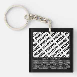 2025 Calendar Add 3 Photos Keychain