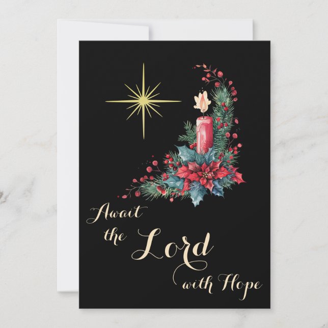 2025 Calendar Advent Await the Lord Christmas Holiday Card (Front)