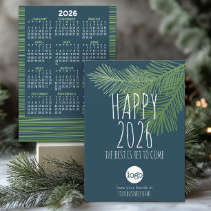 2025 Calendar and Happy New Year ADD Business Logo Holiday Card