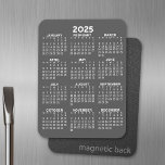 2025 Calendar - Basic Minimal  Magnet<br><div class="desc">2025 calendar - perfect to use in your kitchen or home office. A minimal,  basic 12 month calendar with a solid color background.</div>