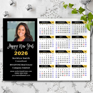 2025 Calendar Black Gold Business Photo Magnetic