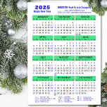 2025 Calendar Blue Green Corporate Magnetic Card<br><div class="desc">Minimalist Blue and Green Corporate Business Magnetic Card featuring 2025 Calendar with Federal Holidays in United States. All the texts are pre-arranged for you to personalise easily and quickly with your own details.</div>