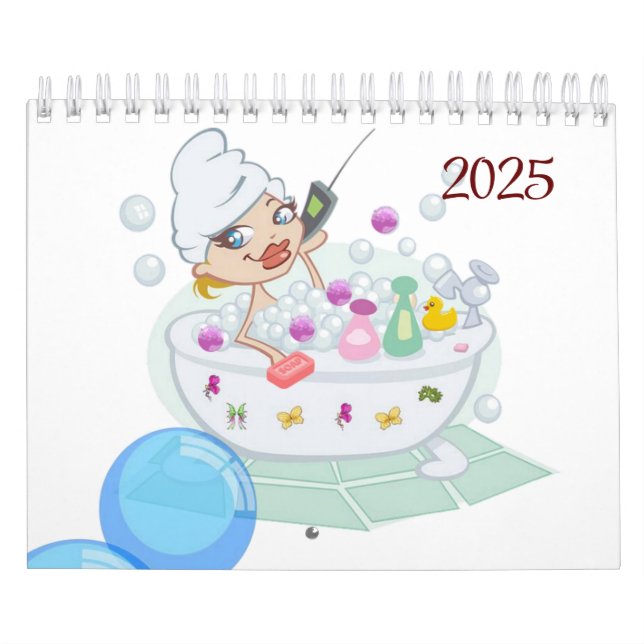 2025 Calendar Bubble Bath Relaxing (Cover)