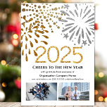 2025 Calendar Business Festive Fireworks Gold<br><div class="desc">2025 Calendar Corporate 2 Photo Gold Glitter Festive Fireworks Magnetic Card. All the texts are pre-arranged for you to personalise easily and quickly with your own details. Wish you all a Happy Holidays and an Amazing New Year! For many other card designs, please visit : (Business Holiday Cards) https://www.zazzle.com/collections/119095696689680604 (Business...</div>