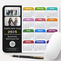 2025 Calendar Business Logo Modern Black Colourful