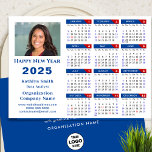 2025 Calendar Business Logo Photo Simple Blue Red Holiday Card<br><div class="desc">2025 Calendar Business Photo & Logo Simple Blue Red Holiday Card. All the texts are pre-arranged for you to personalise easily and quickly with your own details. Wish you all a Happy Holidays and an Amazing New Year! For many other card designs, please visit (Holiday Cards) https://www.zazzle.com/collections/119095696689680604 (Holiday Postcards) https://www.zazzle.com/collections/119753491551091405...</div>