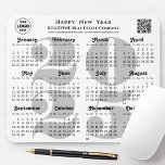 2025 Calendar Business Logo QR code Modern Black Mouse Pad<br><div class="desc">2025 Calendar Business Logo, QR code Modern Black | Grey Minimalist Mouse Pad. All the texts are pre-arranged for you to personalise easily and quickly with your own details. Wish you all a Happy Holidays and an Amazing New Year! For many other card designs, please visit : (Business Holiday Cards)...</div>