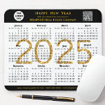 2025 Calendar Business Logo QR Modern Black Simple Mouse Pad<br><div class="desc">2025 Calendar Business Logo, QR code Modern Black Gold Glitter Mouse Pad. All the texts are pre-arranged for you to personalise easily and quickly with your own details. Wish you all a Happy Holidays and an Amazing New Year! For many other card designs, please visit : (Business Holiday Cards) https://www.zazzle.com/collections/119095696689680604...</div>