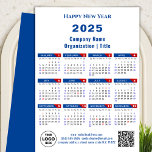 2025 Calendar Business Logo US Patriotic Blue Red Holiday Card<br><div class="desc">2025 Calendar Business Logo & QR code Simple Blue Red Holiday Card. All the texts are pre-arranged for you to personalise easily and quickly with your own details. Wish you all a Happy Holidays and an Amazing New Year! For many other card designs, please visit (Holiday Cards) https://www.zazzle.com/collections/119095696689680604 (Holiday Postcards)...</div>
