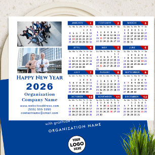 2025 Calendar Business Logo US Patriotic Blue Red Holiday Card