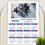 2025 Calendar Business Photo Simple Blue Red<br><div class="desc">2025 Calendar Business Photo Simple Blue Red Magnetic Card. All the texts are pre-arranged for you to personalise easily and quickly with your own details. Wish you all a Happy Holidays and an Amazing New Year! For many other card designs,  please visit:  (Holiday Cards) https://www.zazzle.com/collections/119095696689680604   (Magnetic Cards)  https://www.zazzle.com/collections/119197630236906623</div>