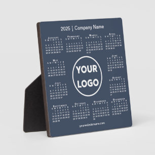 2025 Calendar Company Logo Navy Blue Business Plaque