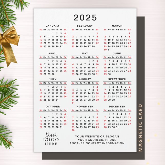 2025 Calendar Company Logo Simple Business Magnet (Creator Uploaded)