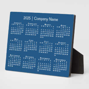 2025 Calendar Company Name Blue Desktop Plaque