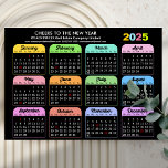 2025 Calendar Corporate Modern Black Magnetic Card<br><div class="desc">2025 Calendar Corporate Modern Black Colourful Magnetic Card. All the texts are pre-arranged for you to personalise easily and quickly with your own details. Wish you all a Happy Holidays and an Amazing New Year! For many other card designs, please visit : (Business Holiday Cards) https://www.zazzle.com/collections/119095696689680604 (Business Magnetic Cards) https://www.zazzle.com/collections/119197630236906623...</div>