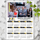 2025 Calendar Corporate Photo Black Simple Magnet<br><div class="desc">2025 Calendar Corporate Photo Modern Black Gold Minimalist Typography Magnetic Card featuring colourful 2025 Calendar with public holidays in US . All the texts are pre-arranged for you to personalise easily and quickly with your own details.</div>