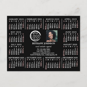 2025 Calendar Custom Business Logo Photo Text Easy Postcard