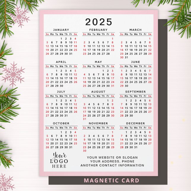 2025 Calendar Custom Company Logo Business Magnet (Creator Uploaded)