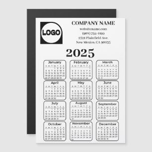 2025 Calendar Custom Company Name & Logo Magnet