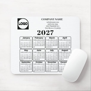 2025 Calendar Custom Company Name & Logo Mouse Pad