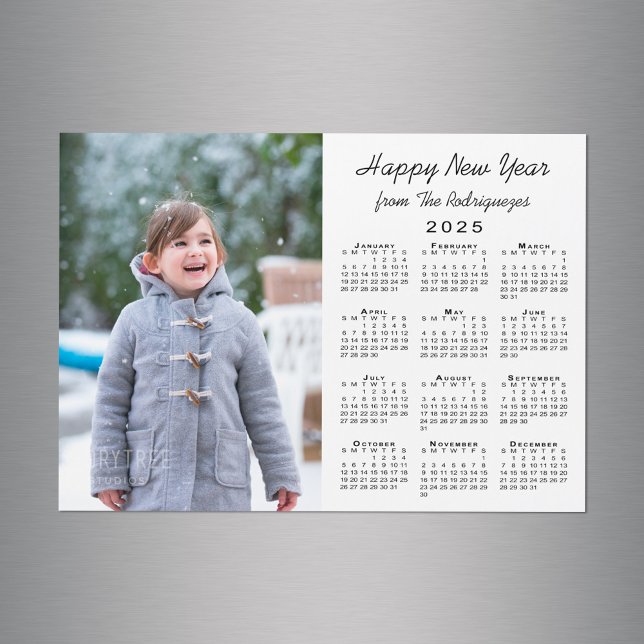 2025 Calendar Custom Photo Happy New Year Magnet (2025 Calendar Custom Photo Happy New Year Magnet in situ)