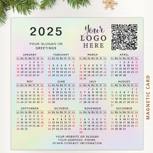 2025 Calendar Custom QR Code Company Logo Pastel