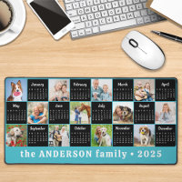 2025 Calendar Custom Teal Blu Unique Photo Collage
