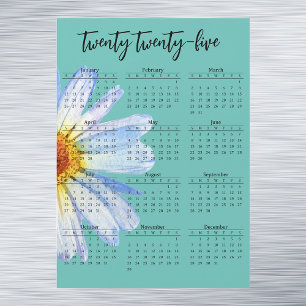 2025 Calendar Daisy Yearly Script