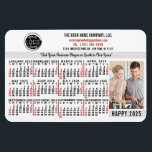 2025 Calendar Easy Custom Business Logo Name Photo Magnet<br><div class="desc">These professional-looking 2025 calendar flexible magnets are perfect for your company office branding and marketing. They have bold numbers in black and red on white. Above that, brand your business with your corporate logo, business name, website, phone, address, and a slogan. To the right of the calendar, add a vertical...</div>