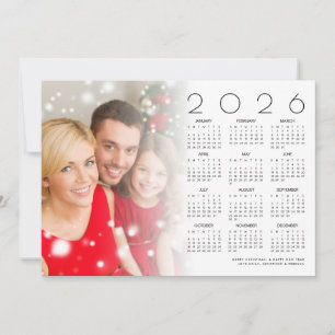 2025 Calendar Family Photo Overlay Merry Christmas Holiday Card