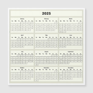 2025 Calendar Fridge Magnet
