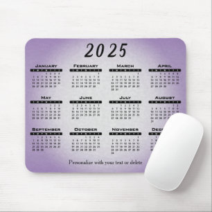 2025 Calendar Gradient Purple - Year Mouse Pad