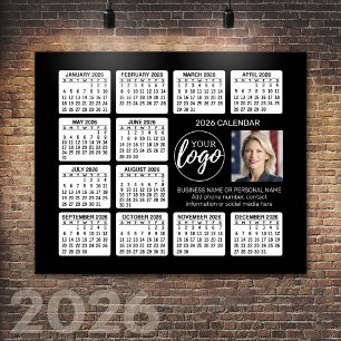 2025 Calendar - logo, photo business Poster