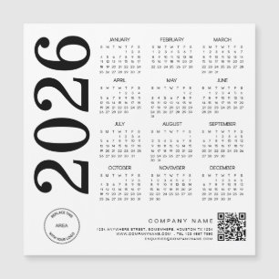 2025 Calendar Logo QR Code Black & White Business