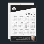 2025 Calendar Logo Real Estate Agent Photo Holiday Card<br><div class="desc">Keep your real estate business top of mind with this modern and simple magnetic 2025 calendar. A practical and appreciated marketing tool, this calendar features space for a custom photo, allowing clients to put a face to your business. Personalise it with your contact information, logo, website, and name for an...</div>