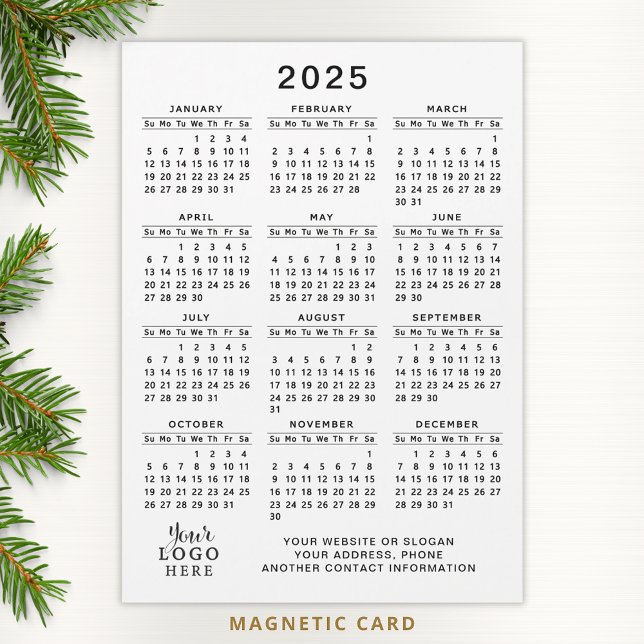 2025 Calendar Magnet Company Logo White Black (Creator Uploaded)