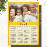 2025 Calendar Magnet Family Photo Golden Yellow<br><div class="desc">This 2025 family photo calendar magnet with a golden yellow background is easy to personalise with your custom picture using the template. Click "Personalise" ("View Product Details" / "Personalise") and change the picture to get the result with the same stylish frame-look edges around it. Make your own calendar as a...</div>