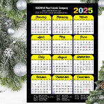 2025 Calendar Minimalist Black Corporate Magnetic<br><div class="desc">2025 Calendar Minimalist Black Corporate Magnetic Card featuring Federal Holidays in United States. All the texts are pre-arranged for you to personalise easily and quickly with your own details.</div>