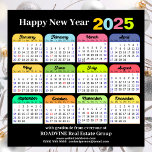 2025 Calendar Modern Black Corporate Magnetic Card<br><div class="desc">2025 Calendar on Modern Black Simple Typography Corporate Business Calendar Magnetic Card featuring colourful 2025 Calendar. All the texts are pre-arranged for you to personalise easily and quickly with your own details.</div>